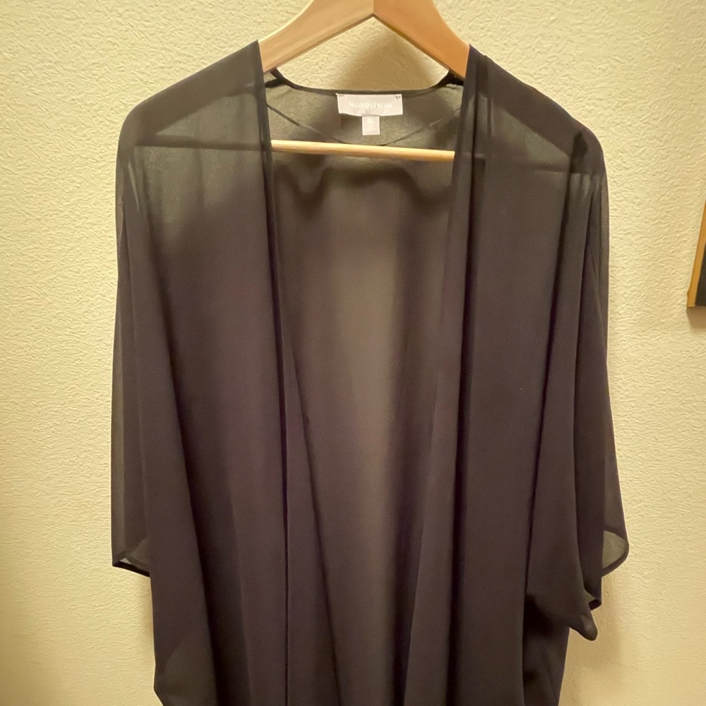 Nordstrom Black Chiffon Wrap - one size